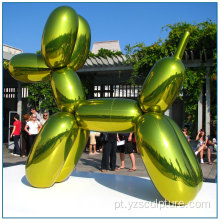 Escultura de cão de balão de aço inoxidável de grande porte